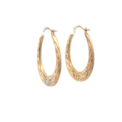 9ct yellow gold hoop earrings 0.9g (sh27319b)