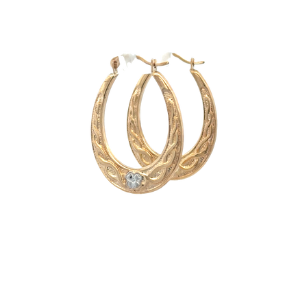 9ct yellow gold hoop earrings 0.9g (sh27319b)