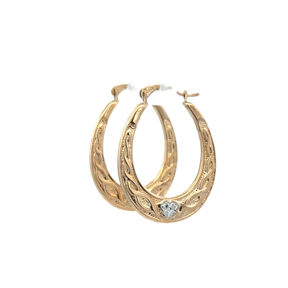 9ct yellow gold hoop earrings 0.9g (sh27319b)
