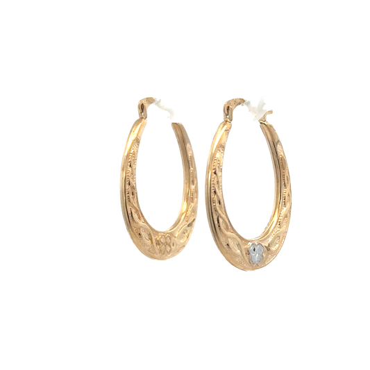 9ct yellow gold hoop earrings 0.9g (sh27319b)