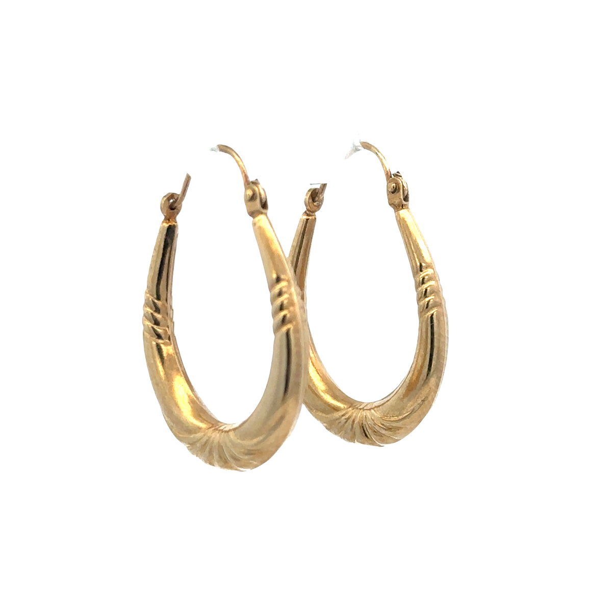 9ct yellow gold hoop earrings 1.6g (sh27278b)