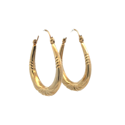 9ct yellow gold hoop earrings 1.6g (sh27278b)
