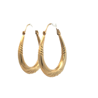 9ct yellow gold hoop earrings 1.6g (sh27278b)