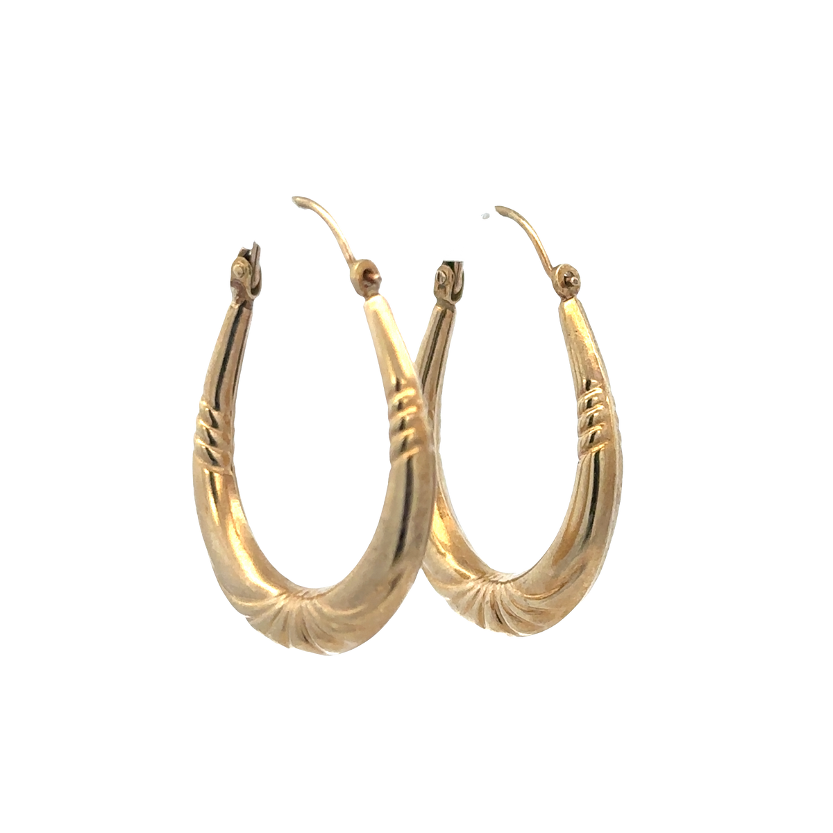 9ct yellow gold hoop earrings 1.6g (sh27278b)