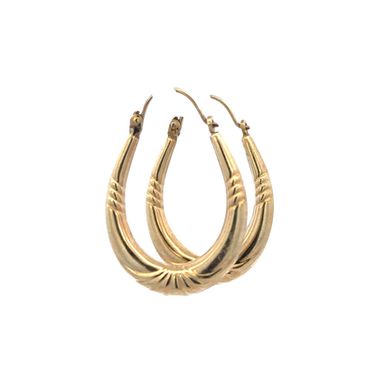 9ct yellow gold hoop earrings 1.6g (sh27278b)