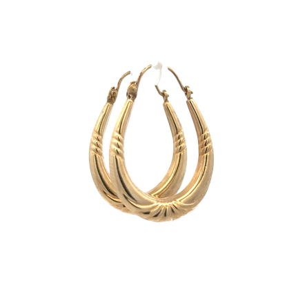 9ct yellow gold hoop earrings 1.6g (sh27278b)