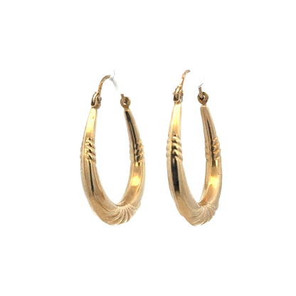 9ct yellow gold hoop earrings 1.6g (sh27278b)