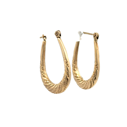 9ct yellow gold hoop earrings 1.5g (sh27280b)