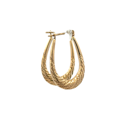 9ct yellow gold hoop earrings 1.5g (sh27280b)