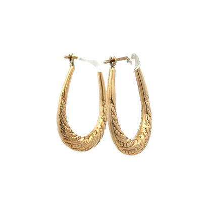 9ct yellow gold hoop earrings 1.5g (sh27280b)