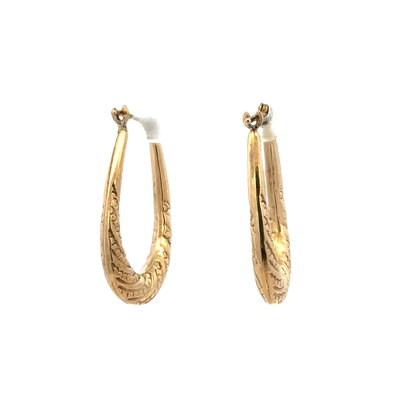 9ct yellow gold hoop earrings 1.5g (sh27280b)