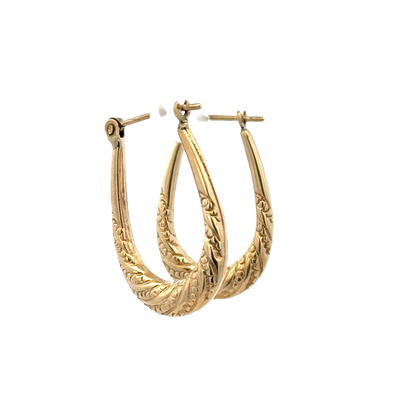 9ct yellow gold hoop earrings 1.5g (sh27280b)