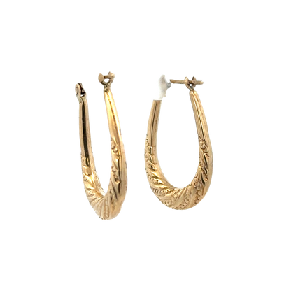 9ct yellow gold hoop earrings 1.5g (sh27280b)
