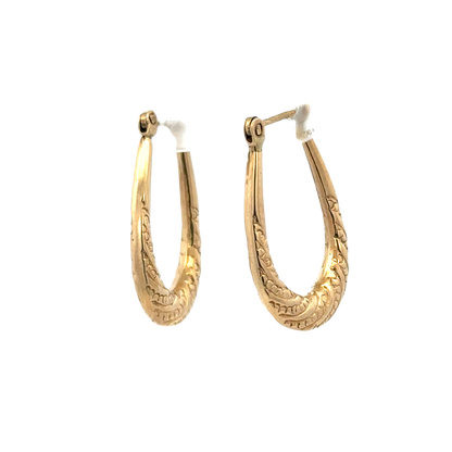 9ct yellow gold hoop earrings 1.5g (sh27280b)