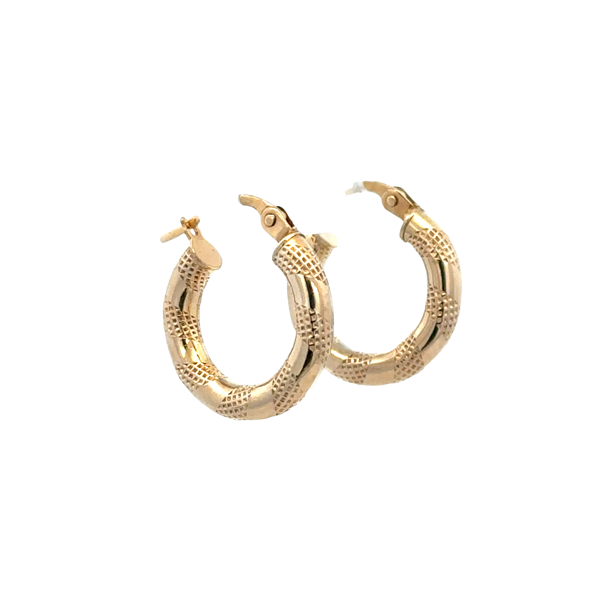 9ct yellow gold hoop earrings 0.9g (sh27370b)