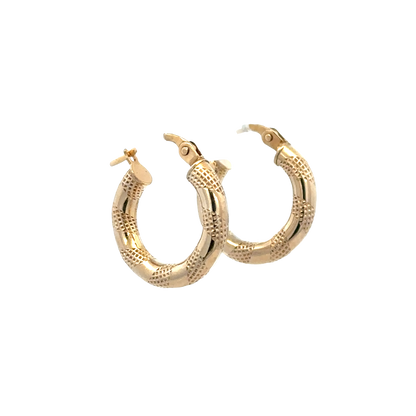 9ct yellow gold hoop earrings 0.9g (sh27370b)