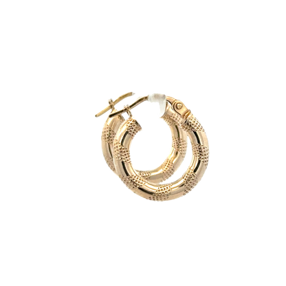 9ct yellow gold hoop earrings 0.9g (sh27370b)