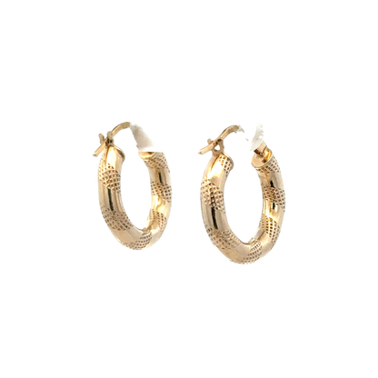 9ct yellow gold hoop earrings 0.9g (sh27370b)