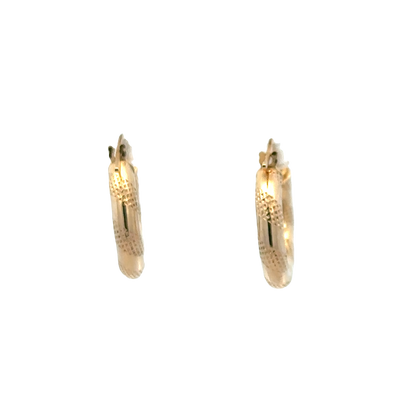 9ct yellow gold hoop earrings 0.9g (sh27370b)