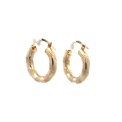 9ct yellow gold hoop earrings 0.9g (sh27370b)