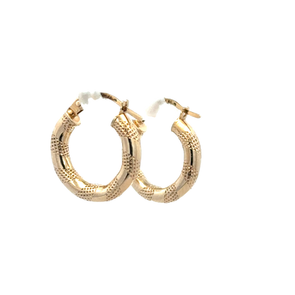9ct yellow gold hoop earrings 0.9g (sh27370b)