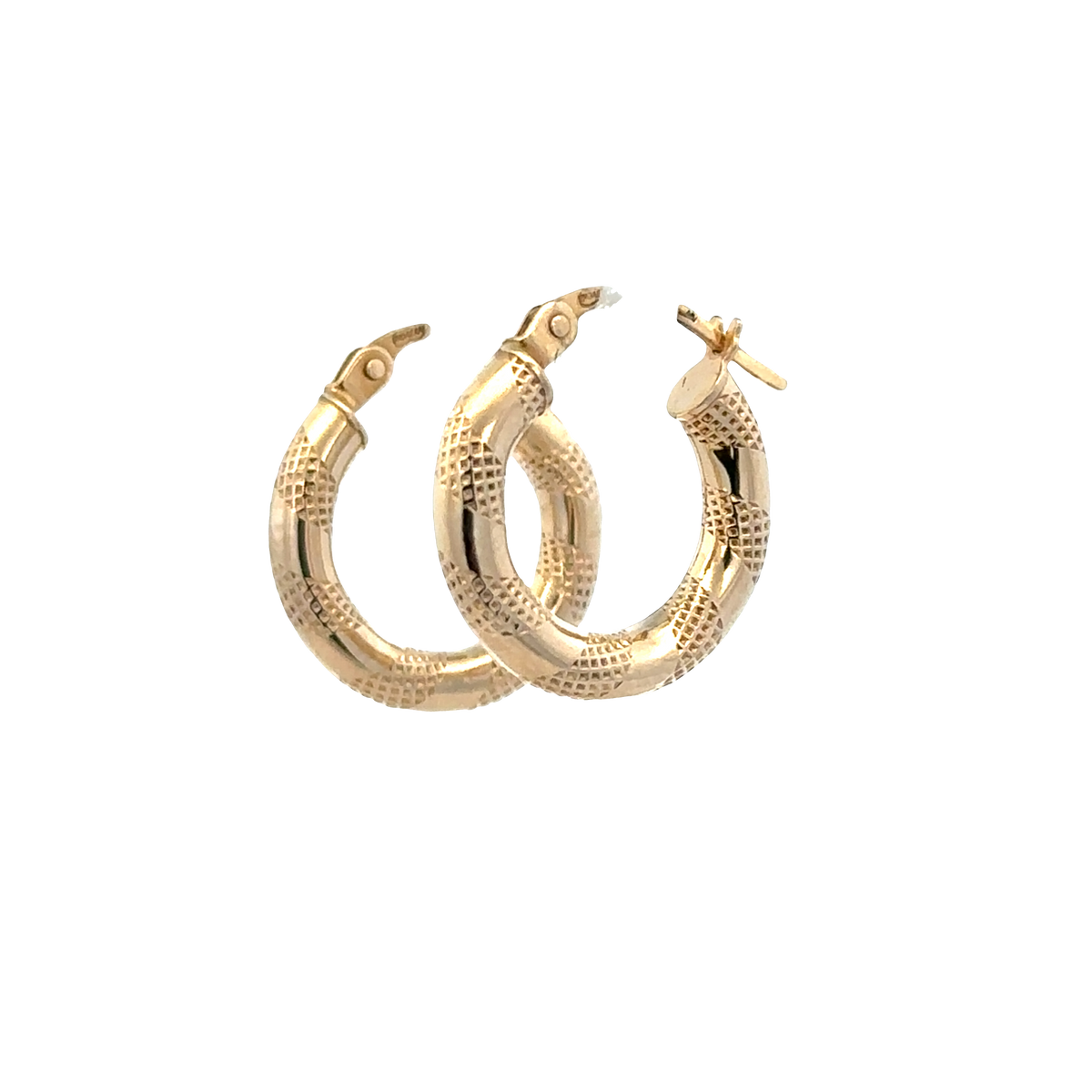 9ct yellow gold hoop earrings 0.9g (sh27370b)