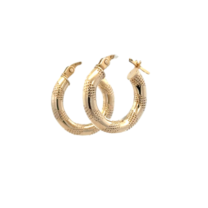 9ct yellow gold hoop earrings 0.9g (sh27370b)