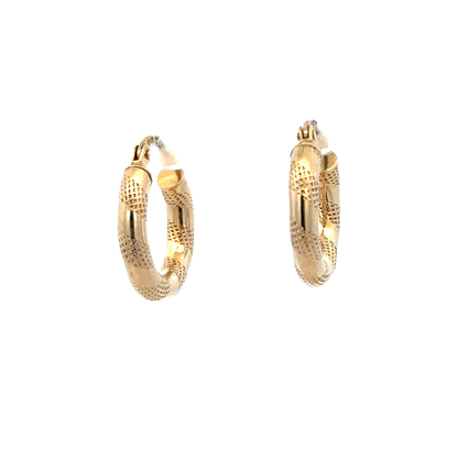 9ct yellow gold hoop earrings 0.9g (sh27370b)