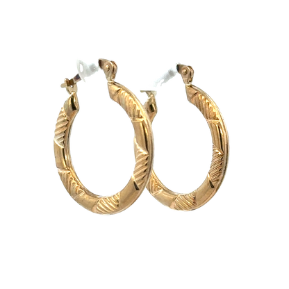 9ct yellow gold hoop earrings 1.5g (sh27510b)