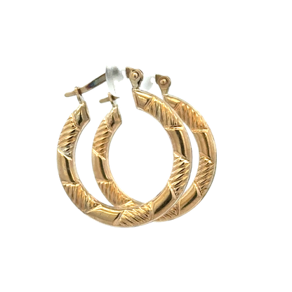 9ct yellow gold hoop earrings 1.5g (sh27510b)