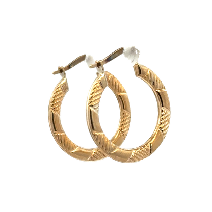 9ct yellow gold hoop earrings 1.5g (sh27510b)
