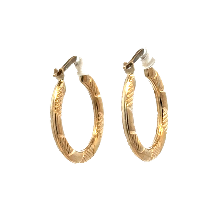 9ct yellow gold hoop earrings 1.5g (sh27510b)