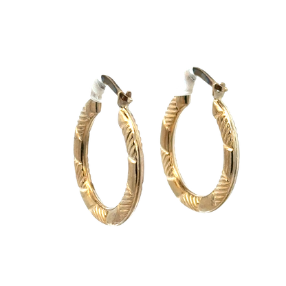 9ct yellow gold hoop earrings 1.5g (sh27510b)