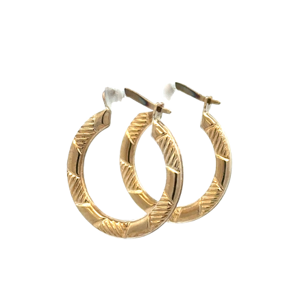 9ct yellow gold hoop earrings 1.5g (sh27510b)