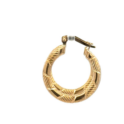 9ct yellow gold hoop earrings 1.5g (sh27510b)