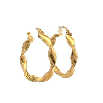 9ct yellow gold hoop earrings 1.9g (sh25238l)