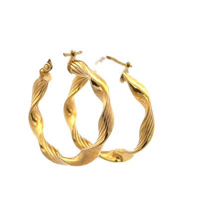 9ct yellow gold hoop earrings 1.9g (sh25238l)