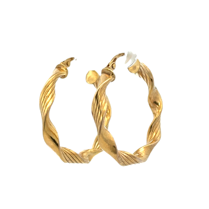 9ct yellow gold hoop earrings 1.9g (sh25238l)