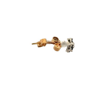 9ct yellow gold sapphire and diamond earrings 1.6g (sh26523b)