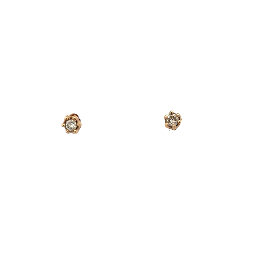 9ct yellow gold diamond earrings 0.6g (sh25280l)