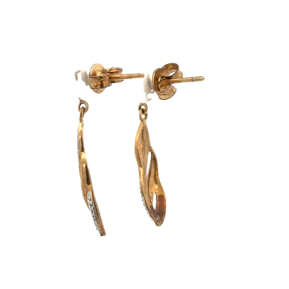 9ct yellow gold earrings 1.8g (sh26203b)