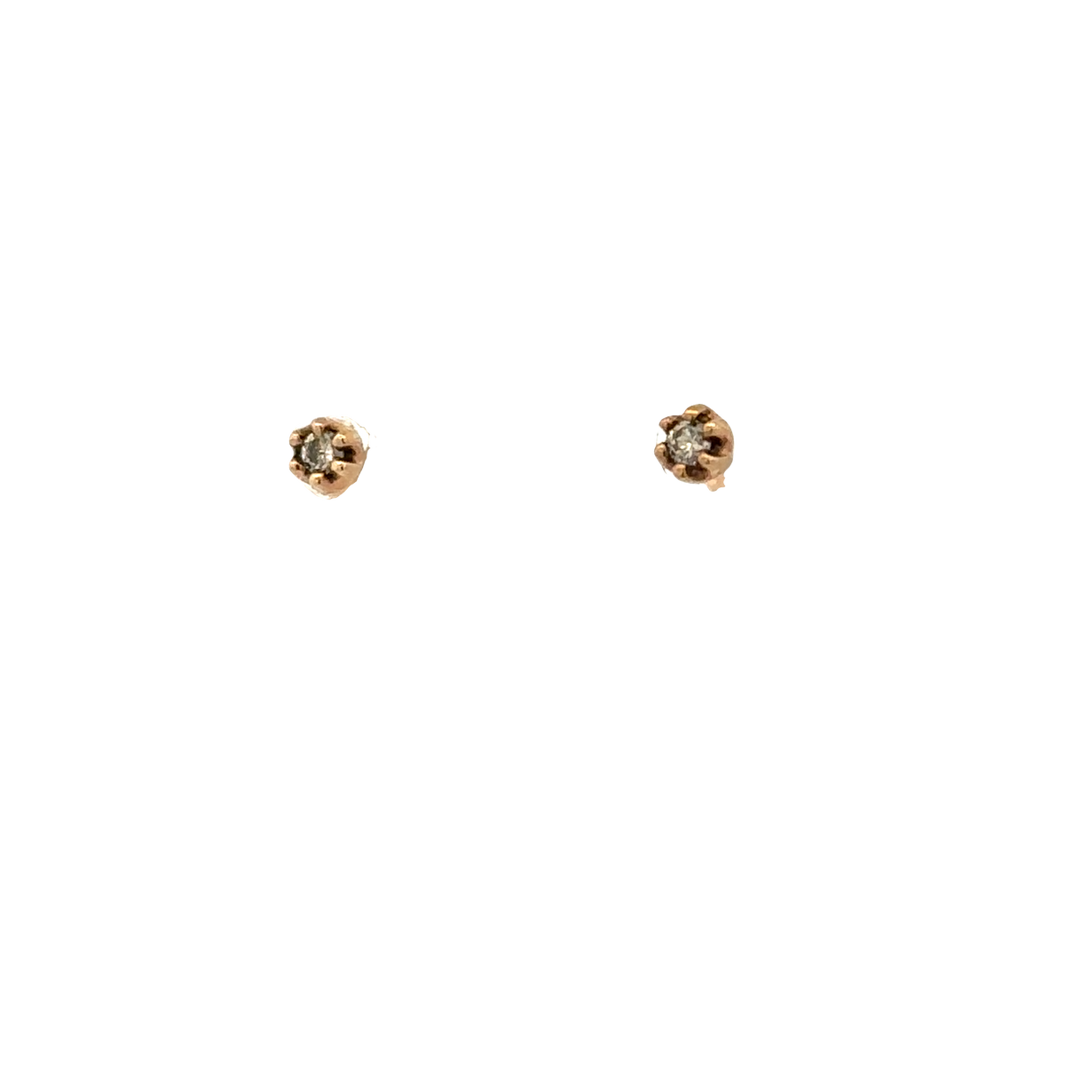 9ct yellow gold diamond earrings 0.5g (sh26748b)