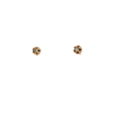 9ct yellow gold diamond earrings 0.5g (sh26748b)