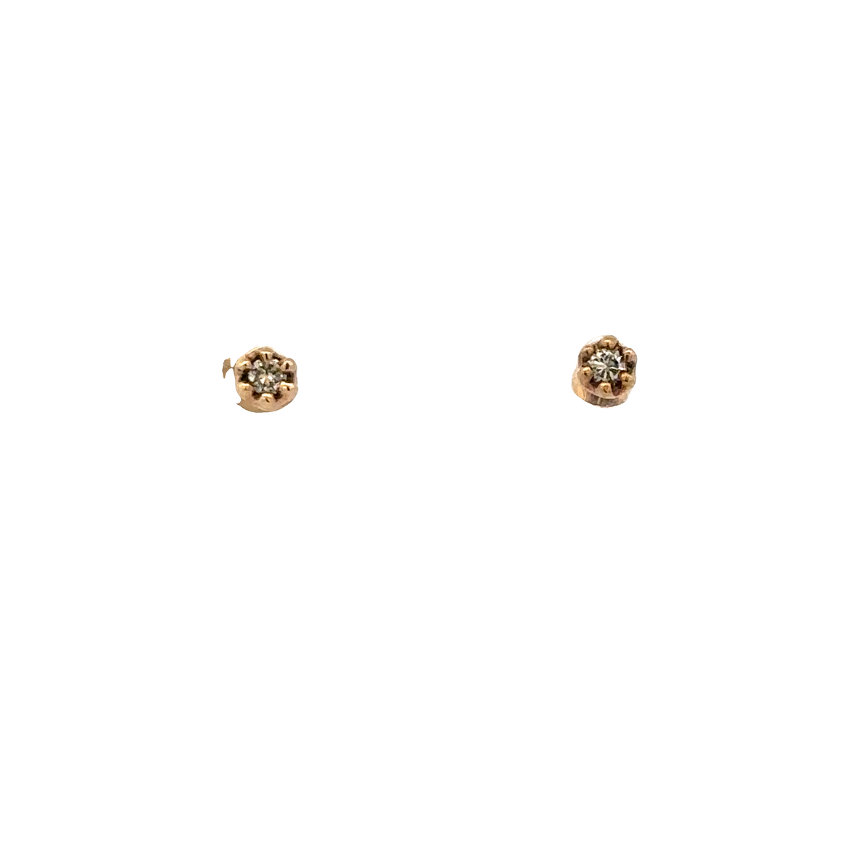 9ct yellow gold diamond earrings 0.5g (sh26748b)