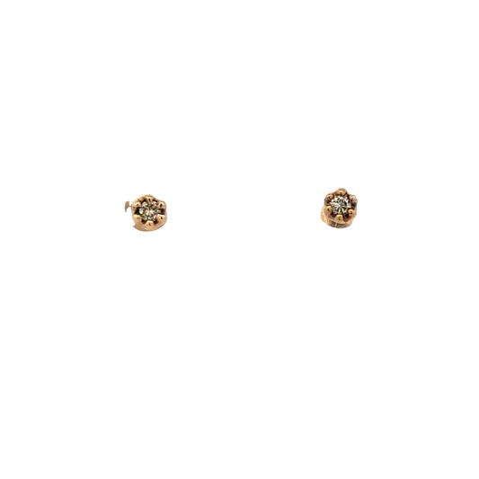 9ct yellow gold diamond earrings 0.5g (sh26748b)