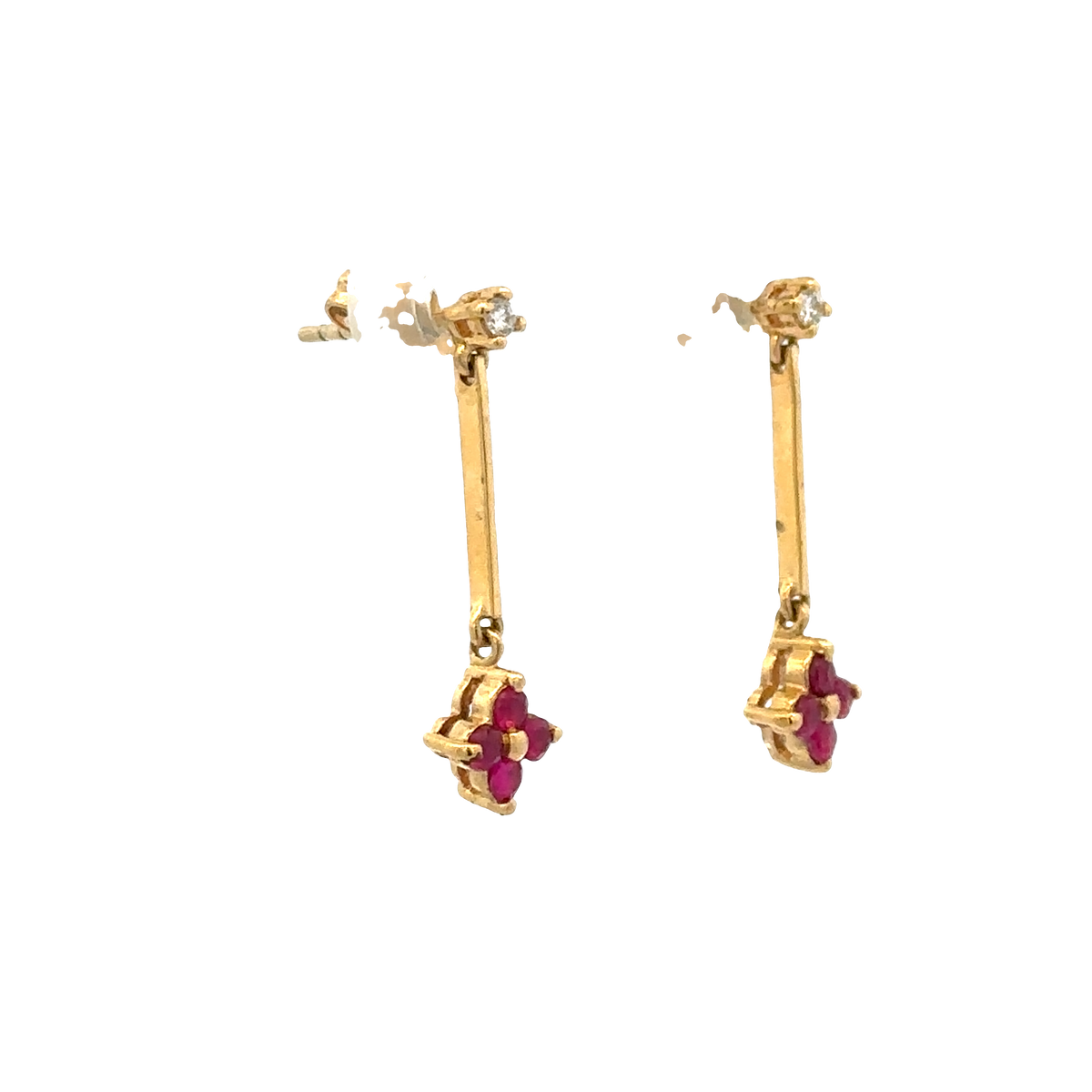 18ct yellow gold diamond earrings 1.7g (sh25094l)