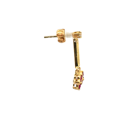 18ct yellow gold diamond earrings 1.7g (sh25094l)