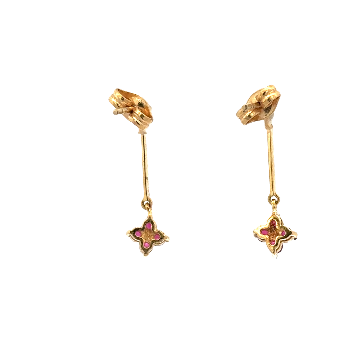 18ct yellow gold diamond earrings 1.7g (sh25094l)