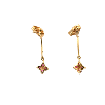 18ct yellow gold diamond earrings 1.7g (sh25094l)
