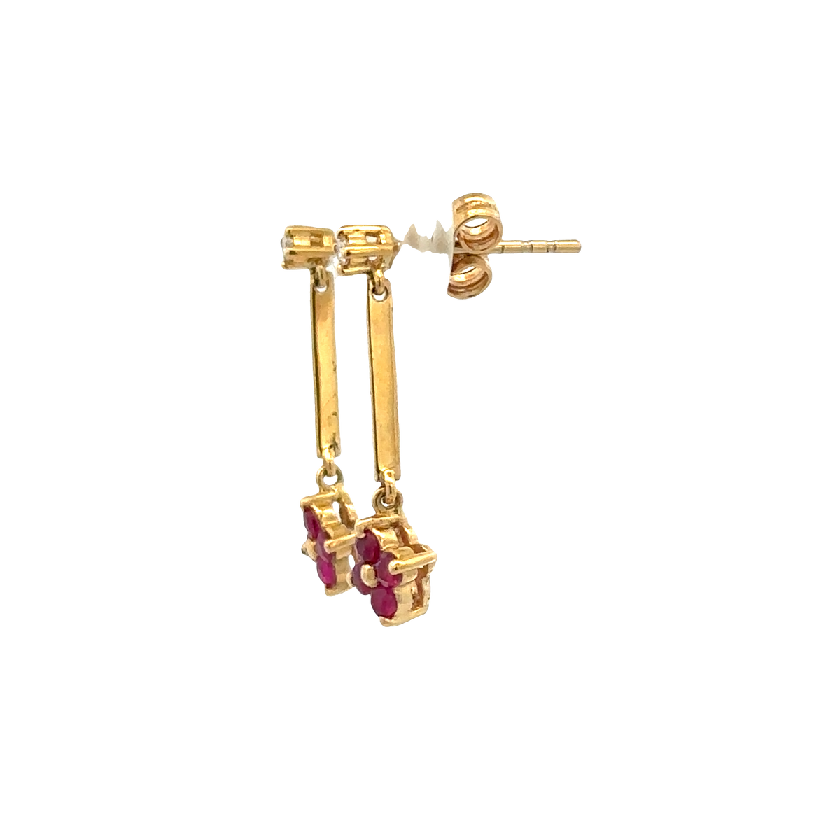 18ct yellow gold diamond earrings 1.7g (sh25094l)